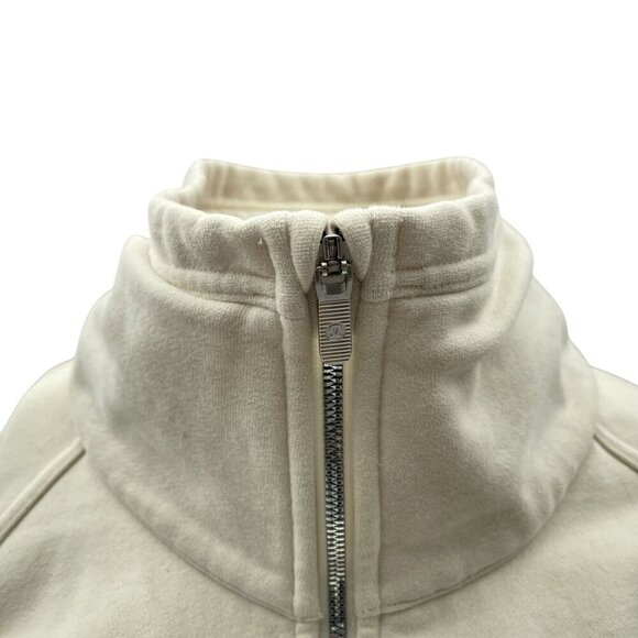 Lululemon Women High-Neck Zip-Up Radiant Jacket Side Pockets Long Sleeve Cream 6 - Picture 7 of 16